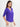 Women's Iris Blue V-Neck Pleat Detail Regular Fit Solid Top