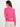 Women's Bright Pink Regular Fit Collar Clip Detail Full Sleeve Top