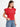 Red Flutter Sleeve With Lace Regular Fit Top For Women