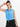 Blue Sleeveless Regular Fit with Drawcord Running Jacket For Women