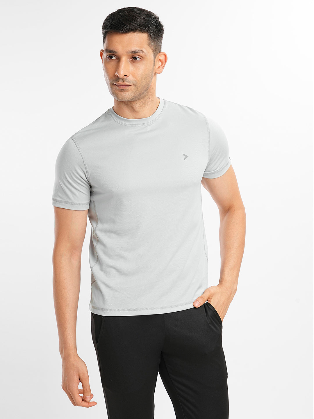 Grey Regular Fit Performance T-shirt for Men