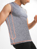 Grey Melange Regular Fit Training Vest for Men