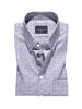 Men's Comfort Fit Pure Cotton White & Blue Spread Collar Yarn Dyed Check Shirt