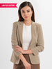 Women's Tan Beige Viscose Linen Blend Tailored Soho Blazer